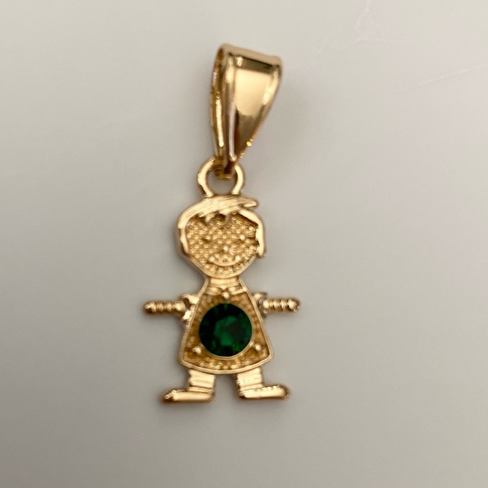 May (Emerald) Gold Plated Boy Pendant